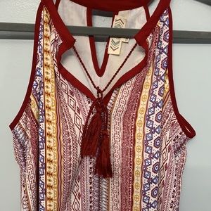 Pink Rose Aztec Patterned Dress